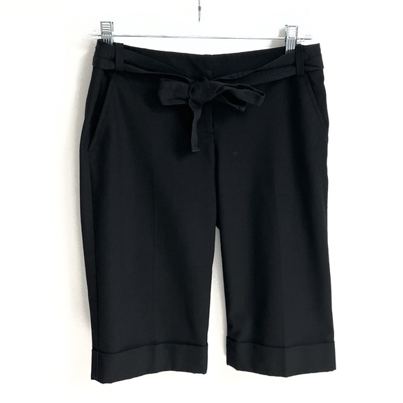 The Limited Drew Fit Low Rise Bermuda Shorts Black Cuffed Size 2 Stretch Pockets - Picture 1 of 12